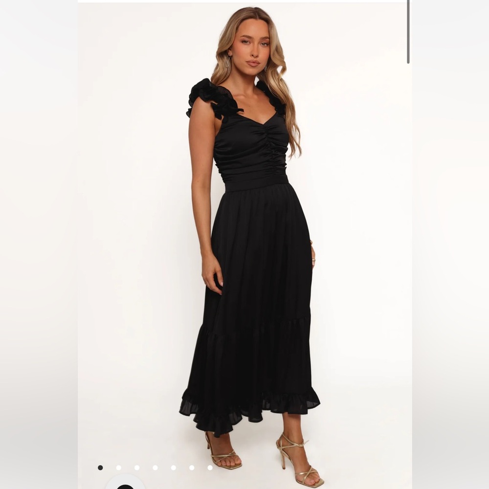 Petal & Pup Black Ruffle Sleeve Dress